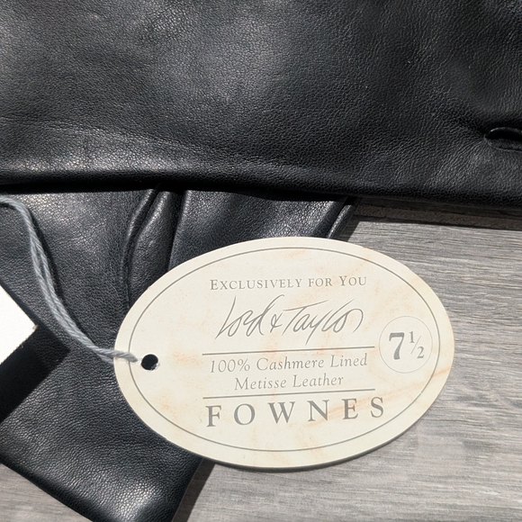 Vintage 90s Lord & Taylor Fownes Leather Gloves With 100% Cashmere Lining - Picture 3 of 5